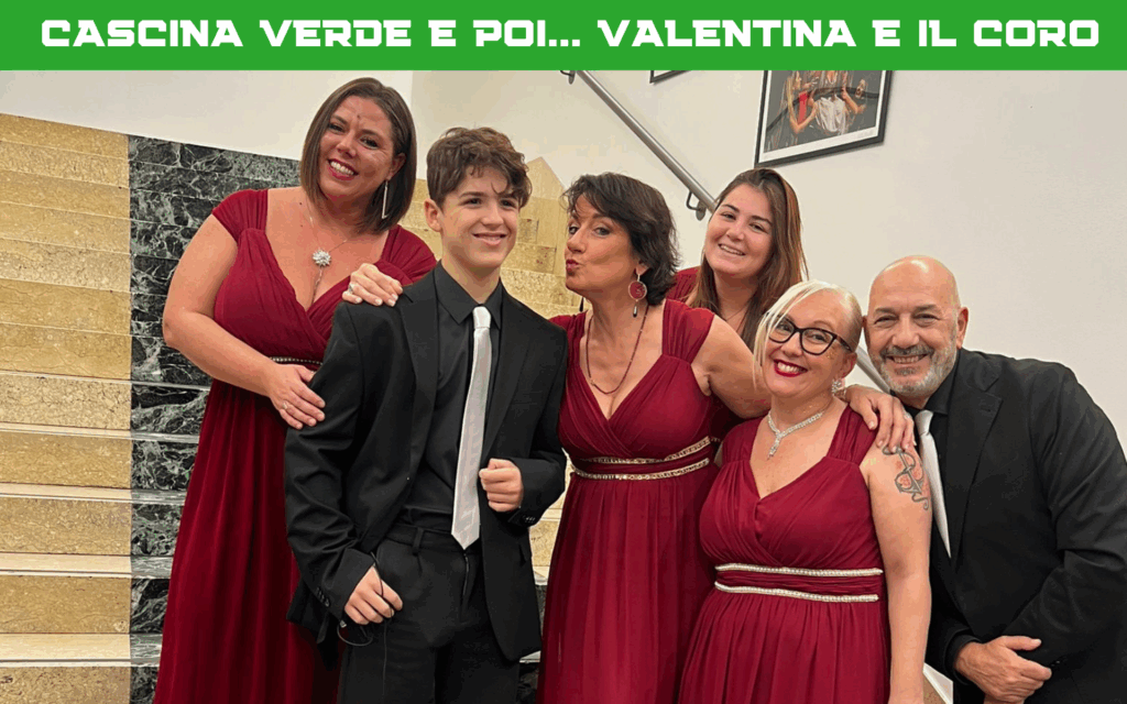 Valentina e il coro in cui canta dopo essere uscita da Cascina Verde